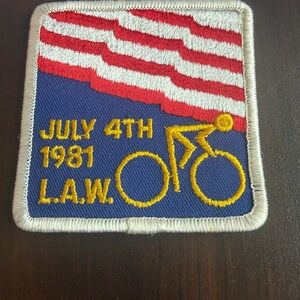 Vintage cycling 80’s embroidered July 4th 1981 L.A.W. Patch